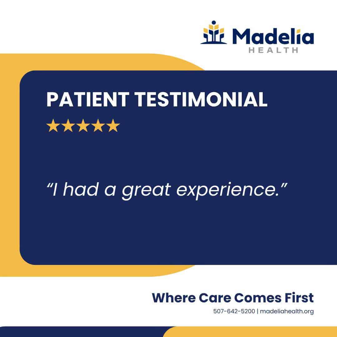 Testimonial 2 - Madelia Health