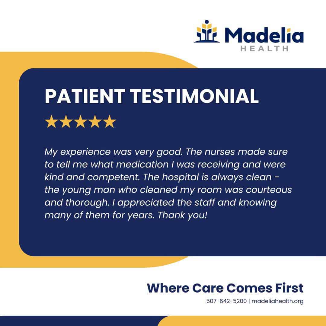 Testimonial 7 - Madelia Health